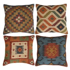 4 pz copricuscino lana juta